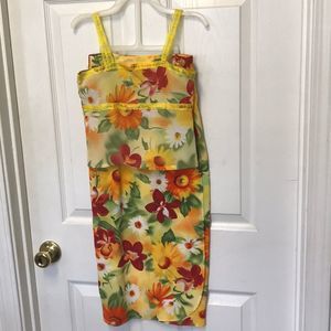 Skirt and top tropical floral set